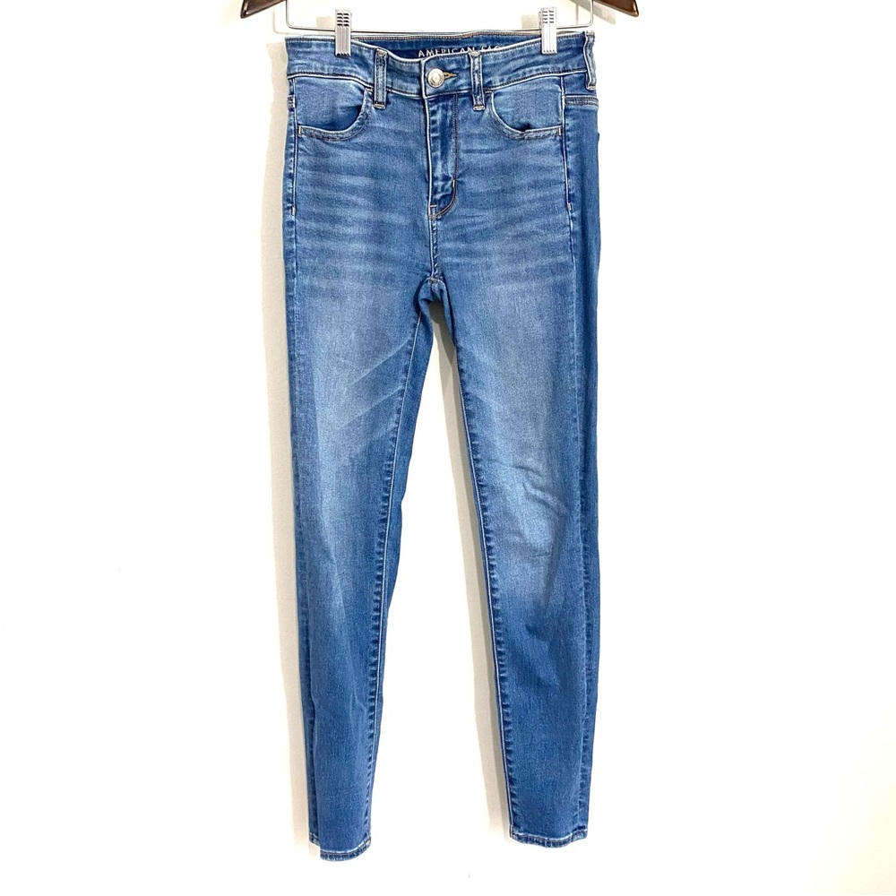 AMERICAN EAGLE Womens 4 Blue Light Wash Ne(x)t Level Stretch Hi-Rise Jegging GG6